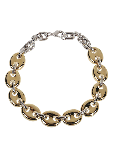 Rabanne Eight Nano Chain Collar Necklace In Silver