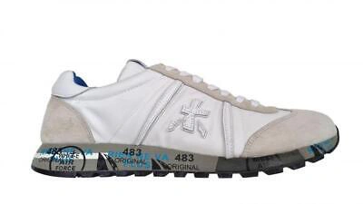 Pre-owned Premiata Schuhe Herren Sneaker Wildleder Lucy 5316 Weiss-blau