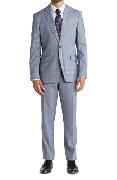 Savile Row Co Hoxton Blue Windowpane Two-button Notch Lapel Suit