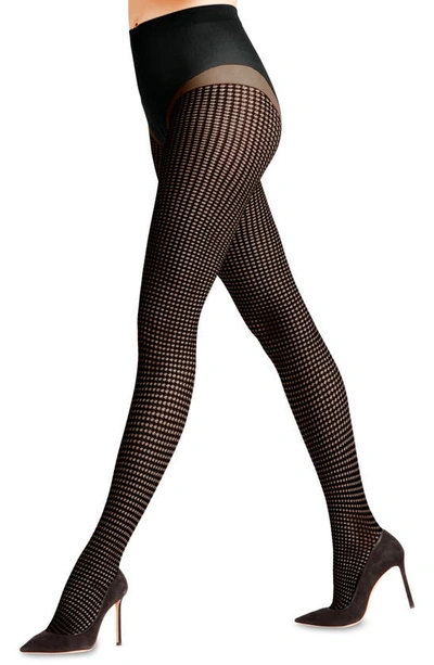 Falke Houndstooth Tights In Black