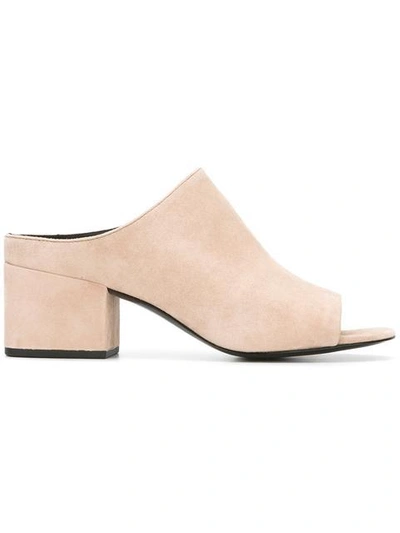 3.1 Phillip Lim / フィリップ リム Taupe Suede Cube Slip-on Sandals In Fawn