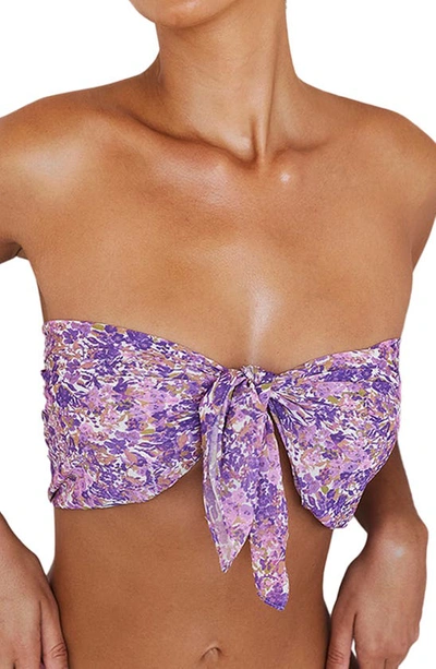 House Of Cb Floral Scarf In Violet Floral