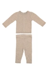Maniere Babies' Argyle Fine Knit Cotton Long Sleeve Top & Pants Set In Brown