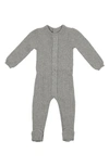 Maniere Babies' Braided Rope Knit Cotton Footie In Dusty Grey