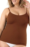 Shapermint All Day Every Day Scoop Neck Camisole In Chocolate