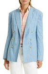 Polo Ralph Lauren Double-breasted Chambray Blazer In Chambray