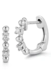 Dana Rebecca Designs Poppy Rae Alternating Pebble & Diamond Huggie Hoop Earrings In White Gold