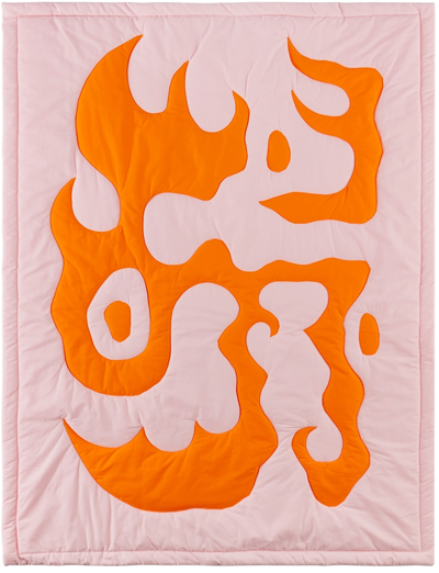 Claire Duport Pink & Orange Medium Form I Blanket In Light Pink, Orange