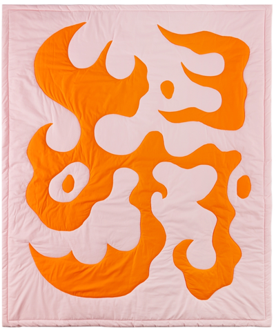 Claire Duport Pink & Orange Large Form I Blanket In Light Pink, Orange
