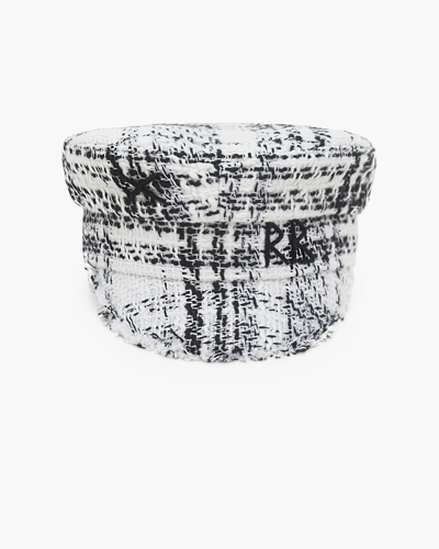 Ruslan Baginskiy Logo Embroidery Chequered Cotton Baker Boy Cap In White