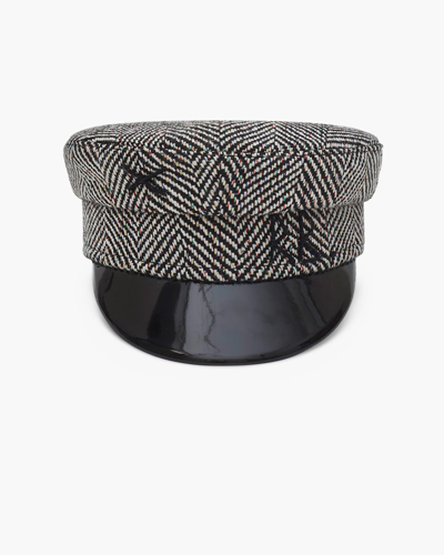 Ruslan Baginskiy Herringbone-pattern Baker Boy Cap In Black