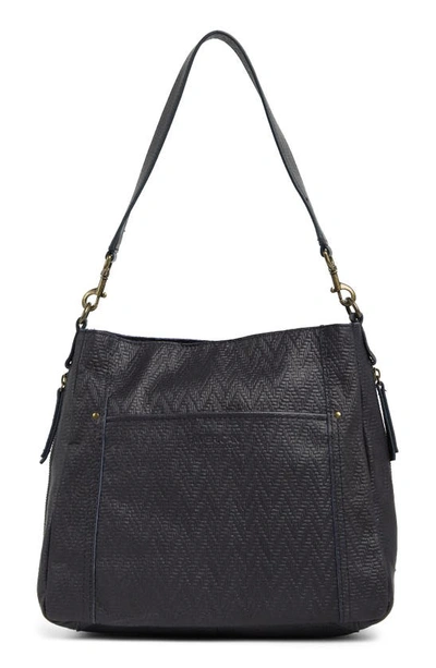 American Leather Co. Austin Shoulder Bag In Dark Navy Italian Weave