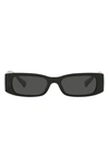 Valentino Garavani 51mm Rectangle Sunglasses In Black/ Grey