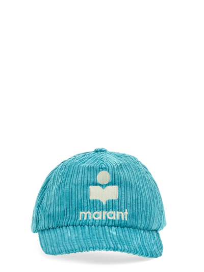 Isabel Marant Logo Embroidered Baseball Cap In Baby Blue