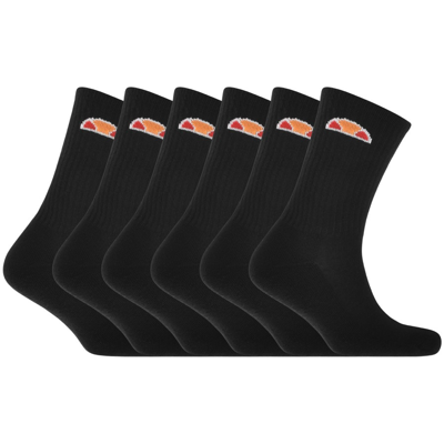 Ellesse 6 Pack Sport Socks Black