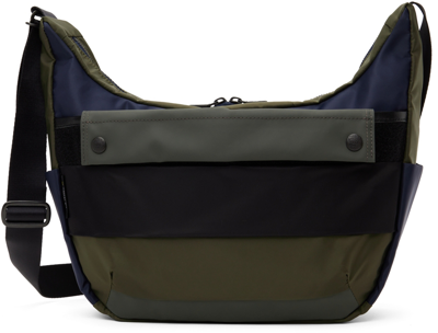 Master-piece Co Khaki & Navy Age Bag In Olive