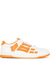 Amiri Skel-top Neon Colour-block Leather Sneakers In White