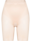 Spanx Thinstincts High-waist Mid-thigh Shorts In Tan/beige