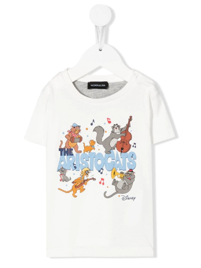 Monnalisa Babies' Graphic-print Cotton T-shirt In White