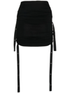 Dion Lee Doric Ruched Midi Skirt In Black