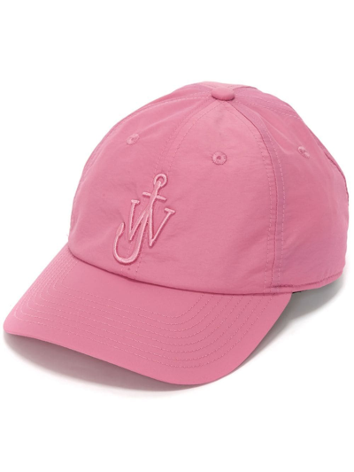 Jw Anderson Pink Embroidered Anchor Baseball Cap