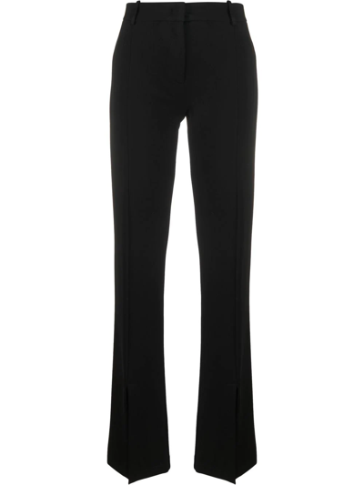 Pinko Front Slit High-waist Trousers In Black