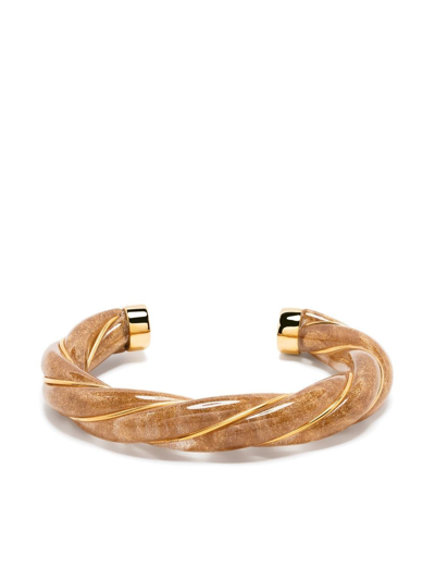 Aurelie Bidermann Diana Twisted Bangle Bracelet In Gold