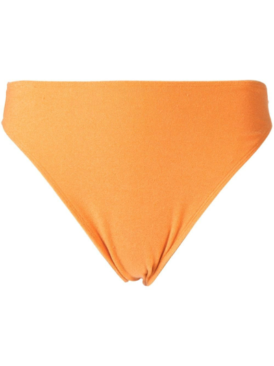 Faithfull The Brand Dylla Towelling Bikini Bottoms In Orange