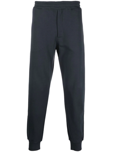 Alexander Mcqueen Motif-print Cotton Joggers In Blue