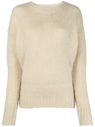 Isabel Marant Mohair Knitted Jumper In Neutrals