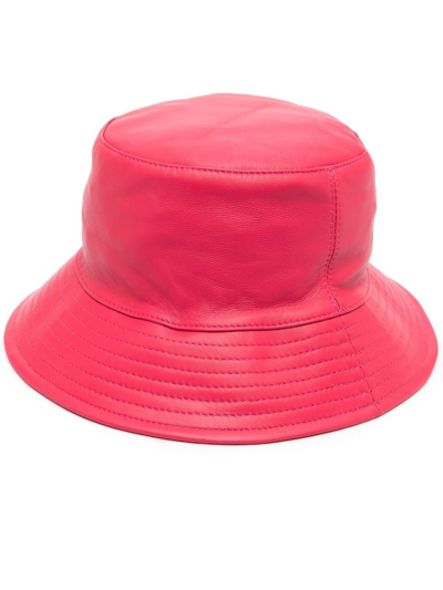 Yves Salomon Tonal-stitching Bucket Hat In Rose