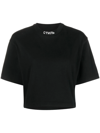 Heron Preston Ctnmb Cropped Cotton Jersey T-shirt In Black