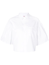 RED VALENTINO PLEATED-SLEEVE DETAIL SHIRT