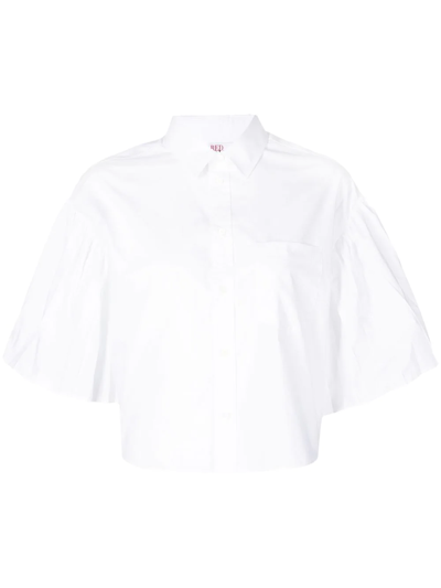 Red Valentino Pleated-sleeve Detail Shirt In White
