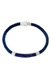 Effy Sterling Silver Lapis Leather Bracelet In Blue
