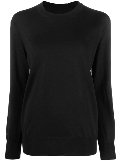 Jil Sander Crew Neck Pullover Jumper In Black