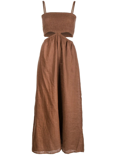 Faithfull The Brand Tayari Mid-length Dress In Brown