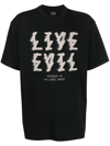 44 Label Group Slogan-print Cotton T-shirt In Black
