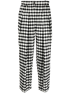 KENZO CHECKERBOARD-PRINT CROPPED TROUSERS