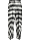 Kenzo Checkerboard-print Culotte-length Trousers In Black