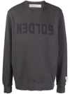 Golden Goose Golden M S Regular Sweatshirt Distressed Cotton Jersey With Logo Clothing In Gray