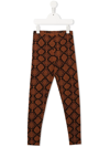 Mini Rodini All-over Snake-print Leggings In Brown