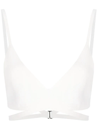 Dion Lee Ribbed Bralette Top In White
