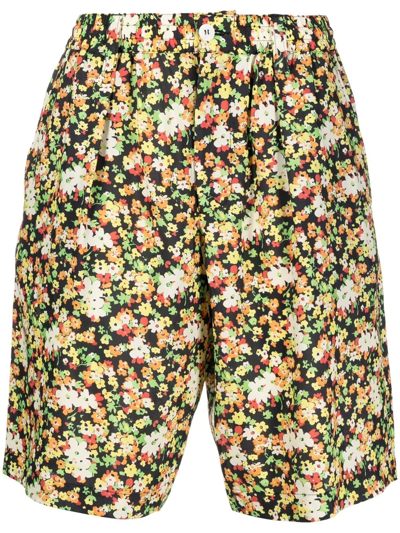 Marni Floral-print Bermuda Shorts In Black