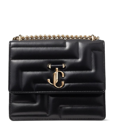 Jimmy Choo Leather Avenue Avenue Quad Shoulder Bag In Black