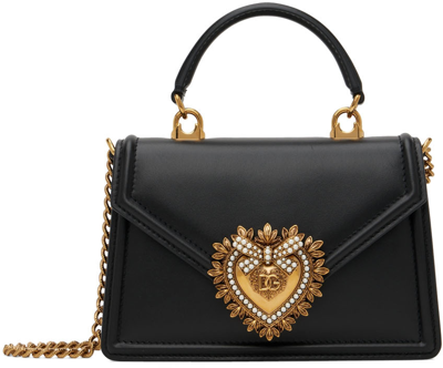 Dolce & Gabbana Small Devotion Top-handle Bag In 80999 Nero