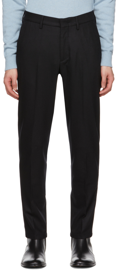 Dunhill Black Wool Trousers In 001 Black