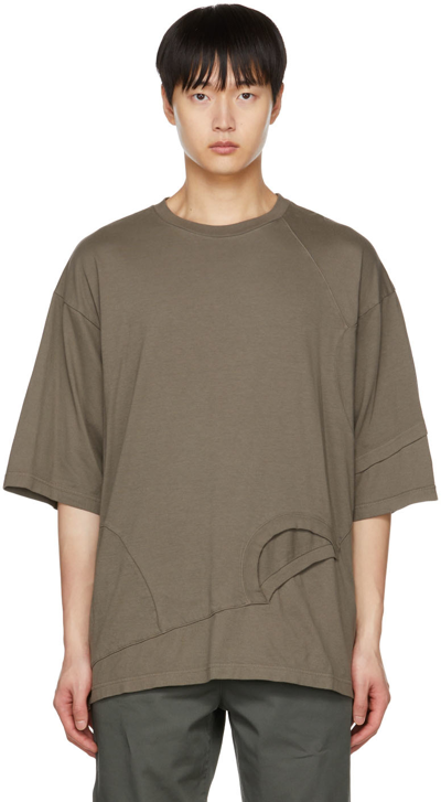Undercoverism Brown Paneled T-shirt In Green