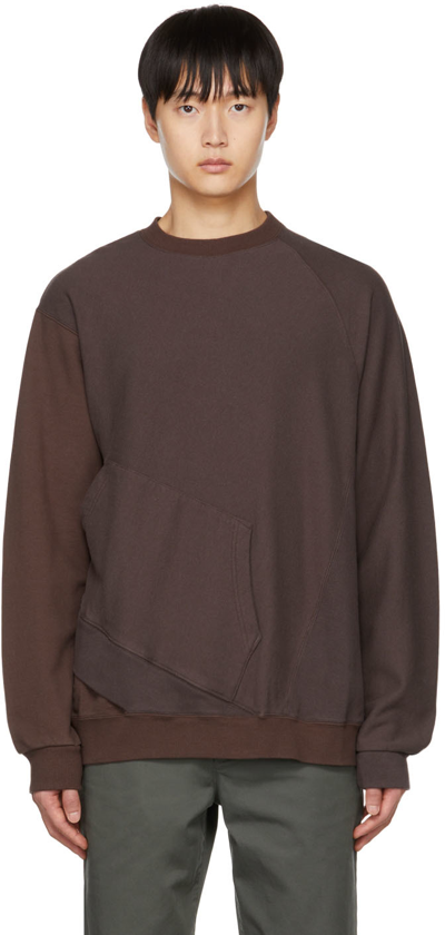 Undercoverism Brown Asymmetric Sweatshirt In Dark Brown
