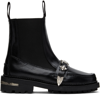 TOGA BLACK EMBELLISHED CHELSEA BOOTS